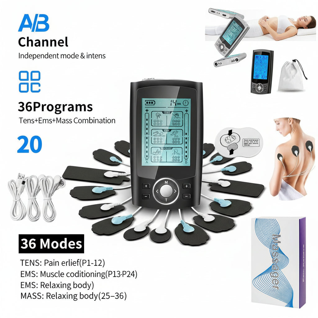 Charging Pulse Physiotherapy Massager TENS EMS Muscle Stimulator