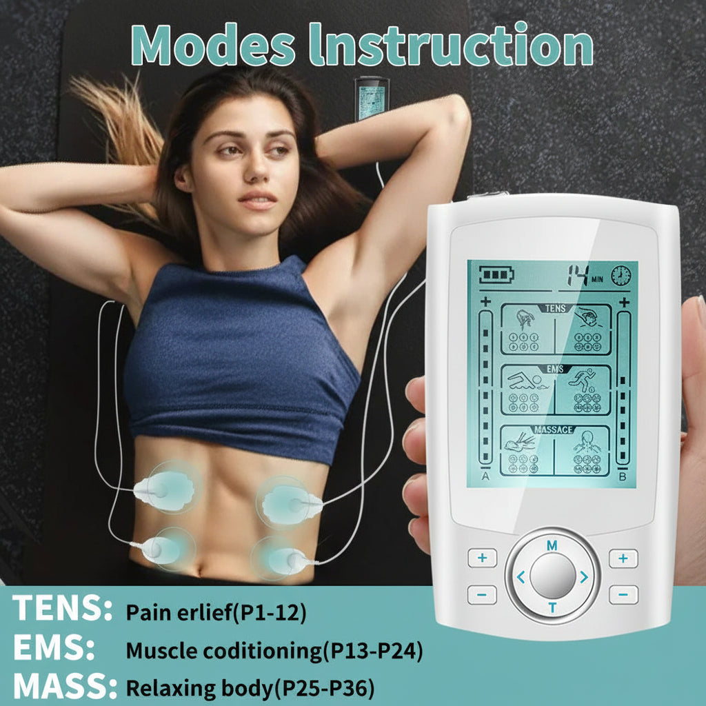 Charging Pulse Physiotherapy Massager TENS EMS Muscle Stimulator