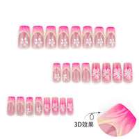 Nail Jolie – Short French Nails Petal Pink Florals & Gold Accents